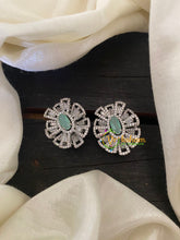American Diamond Stud -Pastel Green Designer Earrings -G6611